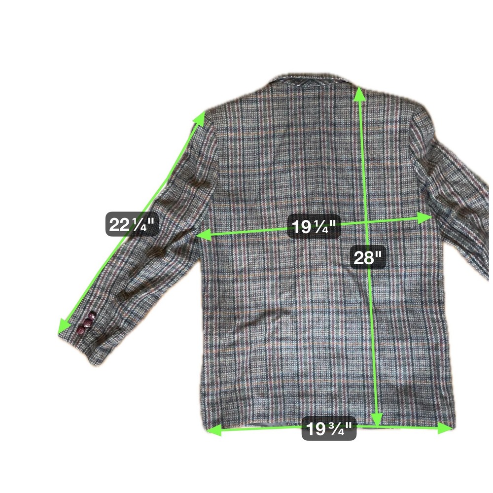 Vtg 80s Wool Academia Tweed Blazer Double breast Giorgio Sant'Angelo Sz 8 - Picture 6 of 7